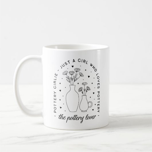 Töpferliebhaber-Mädchen-Ästhetik Kaffeetasse (Links)