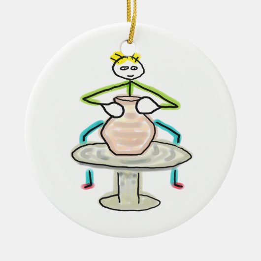 Töpfern Stickman Keramik Ornament (Vorne)