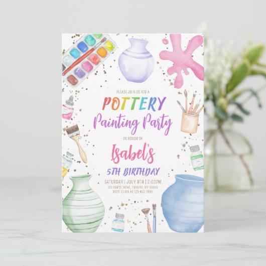 Töpferpartei Einladung (Stehend Vorderseite)