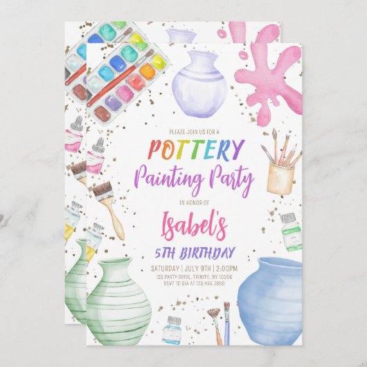 Töpferpartei Einladung (Vorne/Hinten)