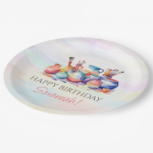 Töpferpartei Pappteller (Schrägansicht)