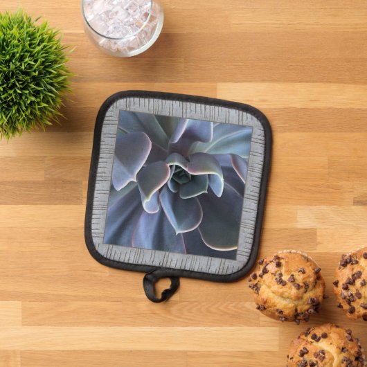 Töpfhalter mit schönem blauem Sukkulent Topflappen (Oben Unten)