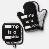 Topfhandschuh- und Untersetzer-Set Redacted Ofenhandschuh & Topflappen-Set (Vorderseite/Rückseite)
