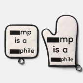 Topfhandschuh- und Untersetzer-Set Redacted Ofenhandschuh & Topflappen-Set (Vorderseite)