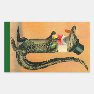 Topfhut-Alligator Rechteckiger Aufkleber