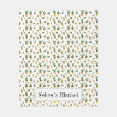 Topfkaktus auf weißem Fleecefelette Fleecedecke (Vorderseite)