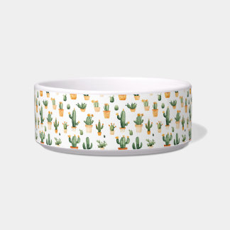 Topfkaktus auf weißer Pet Bowl Napf