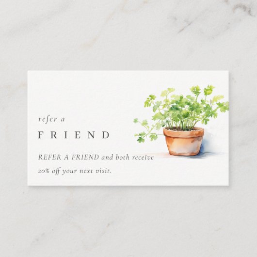 Topfkraut Parsley Koriander Verleihung eines Freun Visitenkarte (Vorderseite)