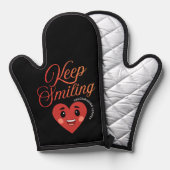 Topflappen 'Keep Smiling' Ofenhandschuh (Vorderseite/Rückseite)