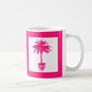 Topfpalme - fuchsienrosa und weiß kaffeetasse