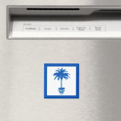 Topfpalme - Kobalt blau und weiß Magnet (In Situ (Geschirrspüler))