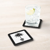 Topfpalme - schwarz-weiß getränkeuntersetzer (Rechte Seite)