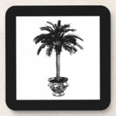 Topfpalme - schwarz-weiß getränkeuntersetzer (Vorderseite)
