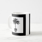 Topfpalme - schwarz-weiß kaffeetasse (Vorderseite Links)