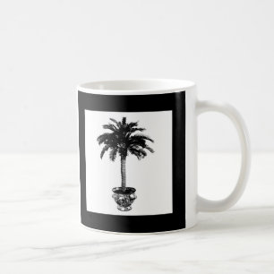 Topfpalme - schwarz-weiß kaffeetasse