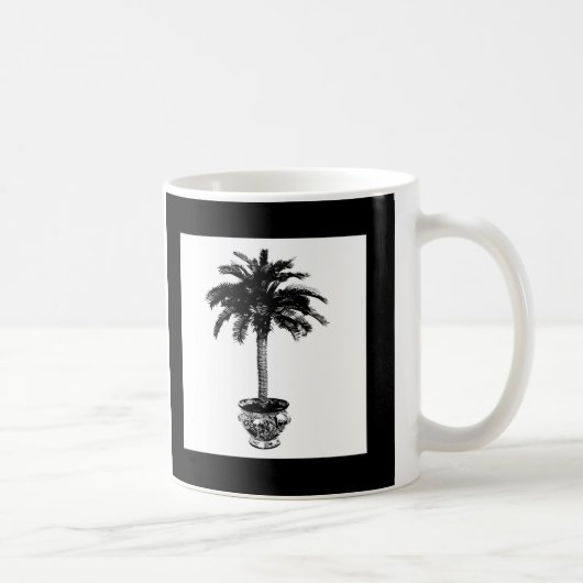 Topfpalme - schwarz-weiß kaffeetasse (Rechts)