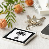 Topfpalme - schwarz-weiß schlüsselanhänger (Seite)