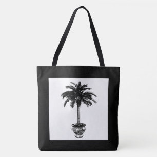 Topfpalme - schwarz-weiß tasche