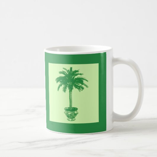 Topfpalme - smaragdgrün und hellgrün kaffeetasse (Rechts)