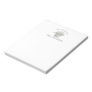 Topfpflanze Lehrer Geschenk Notizblock