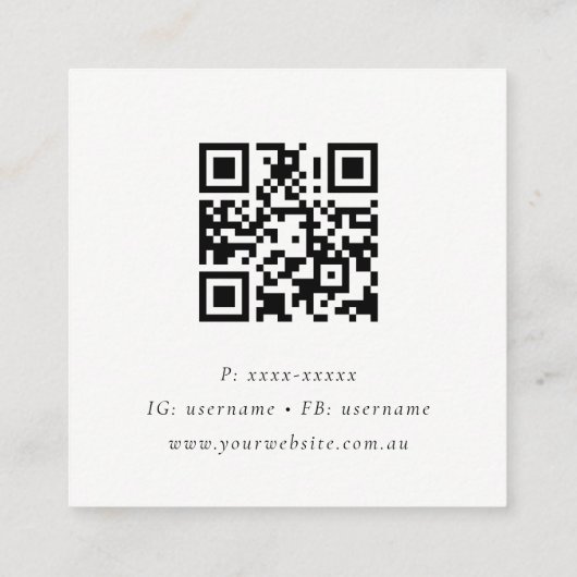 Topfpflanze Parsley Coriander Botanischer QR-Code Quadratische Visitenkarte (Rückseite)