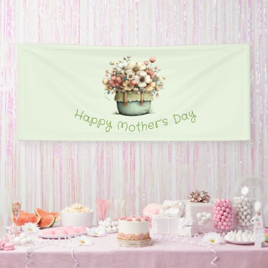 Topfpflanzen Blumen Cozy Shabby Cute Muttertag Banner (Party)