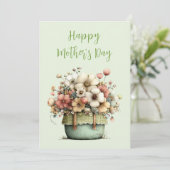 Topfpflanzen Cozy Shabby Süß Muttertag Feiertagskarte (Stehend Vorderseite)