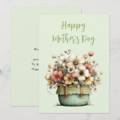Topfpflanzen Cozy Shabby Süß Muttertag Feiertagskarte (Vorne/Hinten)