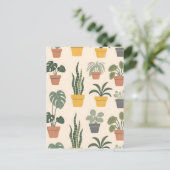 Topfpflanzen-Muster Postkarte (Stehend Vorderseite)