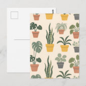 Topfpflanzen-Muster Postkarte (Vorne/Hinten)
