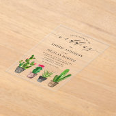 Topfsäkulente und Kakteen Boho Wedding Acryleinladungen (Ablage )