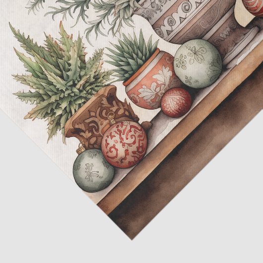 Töpfte Sukkulente Weihnachten im Südwesten Seidenpapier (Ausschnitt)