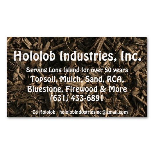 Topground, Mulch, Sand, dekorative Rock Suppen Magnetische Visitenkarte (Vorderseite)