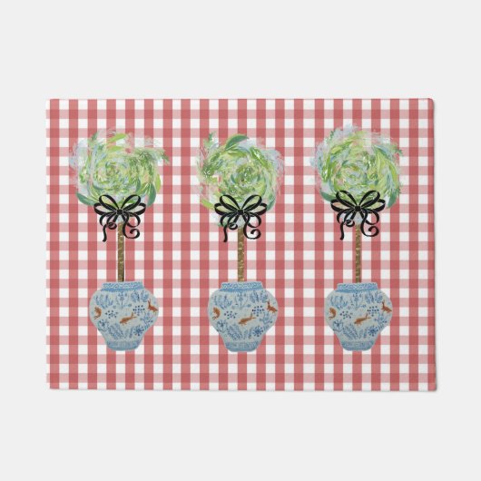 Topiaries Blue und White Ginger Jar Doormat Rug Fußmatte (Vorderseite)