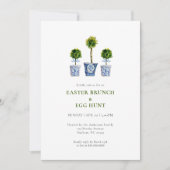 Topiaries Easter brunch & eggs hunt invitation Einladung (Vorderseite)