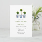 Topiaries Easter brunch & eggs hunt invitation Einladung (Stehend Vorderseite)