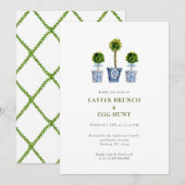 Topiaries Easter brunch & eggs hunt invitation Einladung (Vorne/Hinten)