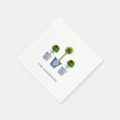 Topiaries im Party "Blau und Weiß" Serviette (Ecke)