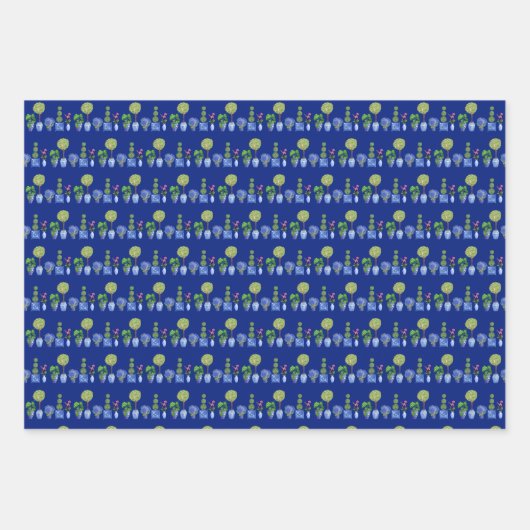 Topiary and Chinoiserie Wrapping Paper Collection Geschenkpapier Set (Vorderseite)