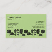 Topiary - Black on Lt Green b8da89 Visitenkarte (Rückseite)