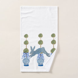 Topiary Blue Französisch Country Bunny Kaninchen Handtuch