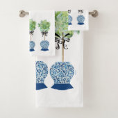 Topiary Blue und White Ginger Jar Badhandtuch Set (Insitu)