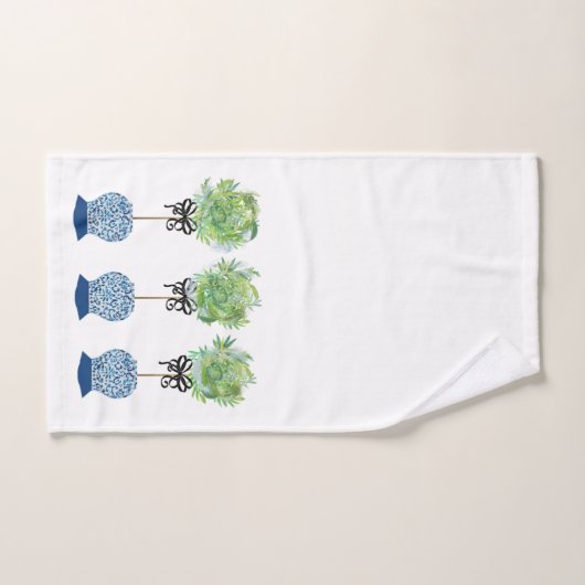 Topiary Blue und White Ginger Jar Badhandtuch Set (Handtuch)