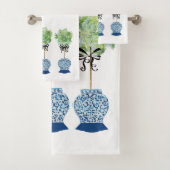 Topiary Blue und White Ginger Jar Badhandtuch Set (Insitu)