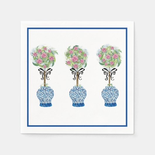 Topiary Blue und White Ginger Jar Serviette (Vorderseite)