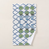 Topiary Blue White Ginger Jar Jars Bath Set (Handtuch)