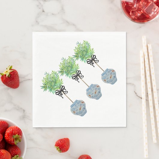 Topiary Blue & White Ginger Jar Paper Napkins Serviette (Beispiel)