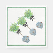 Topiary Blue & White Ginger Jar Paper Napkins Serviette (Vorderseite)