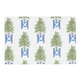 Topiary Blue White Planer Box Laminiertes Tischset