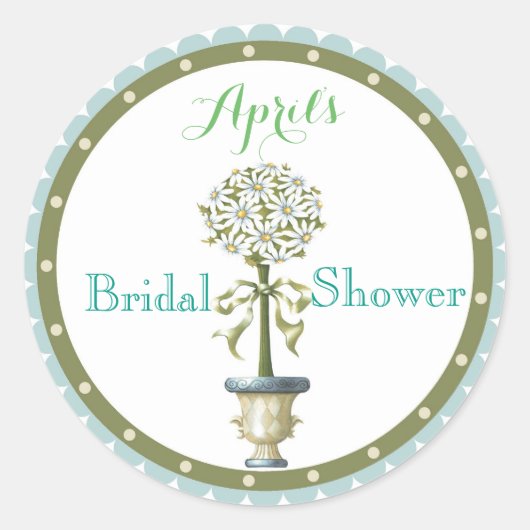 Topiary Brautparty Bevorzugung Sticker (Vorderseite)